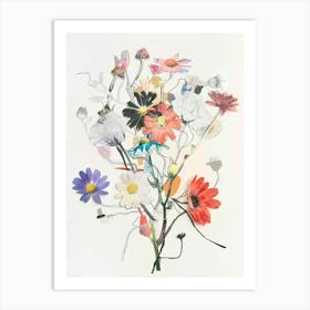 Oxeye Daisy 2 Collage Flower Bouquet Art Print