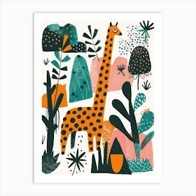 Giraffes In The Jungle 2 Art Print