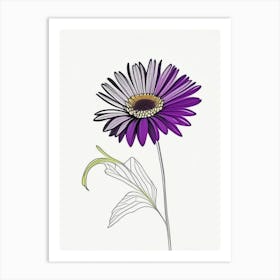 Osteospermum Floral Minimal Line Drawing 1 Flower Art Print