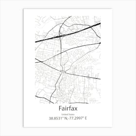 Fairfax Station,United States Minimalist Map 1 Art Print