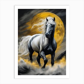 Horse In The Moonlight 13 Art Print