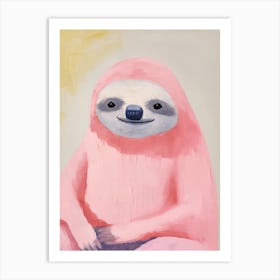 Playful Illustration Of Sloth For Kids Room 1 Art Print