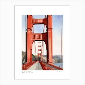 Golden Gate Bridge 1 Watercolour Travel Poster Art Print