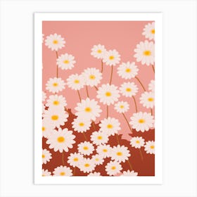 Daisies Flower Big Bold Illustration 3 Art Print