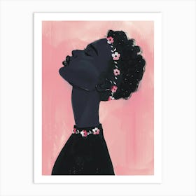 Black Girl With Flowers 3 Art Print