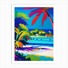 Cayo Levantado Dominican Republic Colourful Painting Tropical Destination Art Print