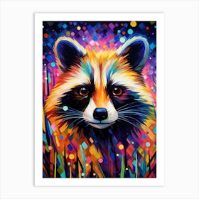 A Guadeloupe Raccoon Vibrant Paint Splash 3 Art Print