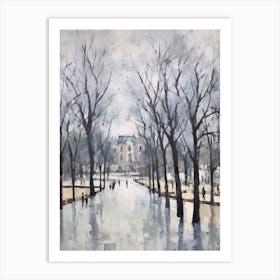 Winter City Park Painting Kensington Gardens London 2 Art Print