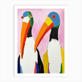 Colourful Kids Animal Art Pelican 7 Art Print