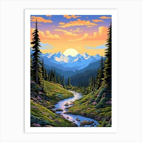 Olympic National Park Retro Pop Art 9 Art Print