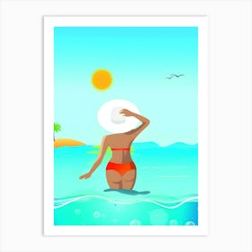 Woman In The Water 1 Art Print