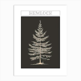 Hemlock Tree Minimalistic Drawing 1 Poster Art Print