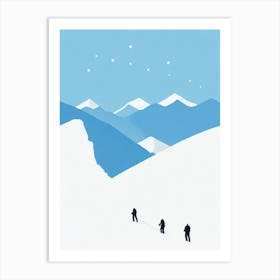 Las Leñas, Argentina Minimal Skiing Poster Art Print