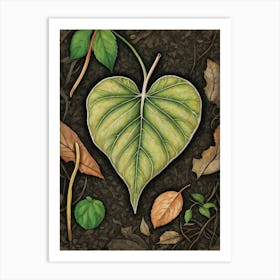 Heart Of A Leaf Art Print