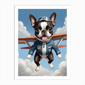 Boston Terrier Pilot-Reimagined 1 Art Print