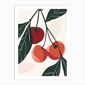 Cherries Close Up Illustration 2 Art Print