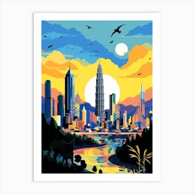 Kuala Lumpur, Malaysia Skyline With A Cat 0 Art Print