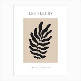 Beige & Black Les Fleurs Art Print