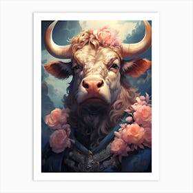 Horned Bull 1 Art Print