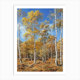 Birch Trees In Autumn 6 Art Print