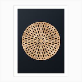 Abstract Geometric Gold Glyph on Dark Teal n.0046 Art Print