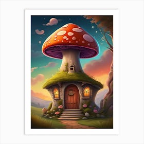 Psychedelic Bohemian Fairy House Art Print