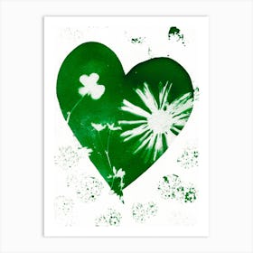 Green Heart Of Flowers Art Print