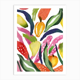 Watercolor Fruit Pattern Art Print