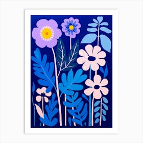 Blue Flower Illustration Statice 4 Art Print
