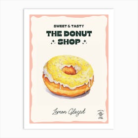 Lemon Glazed Donut The Donut Shop 1 Art Print