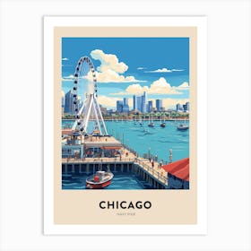 Navy Pier 5 Chicago Travel Poster Art Print