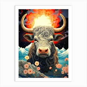 Bull In The Sky Art Print