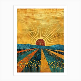 Sunset In The Field 3 Art Print