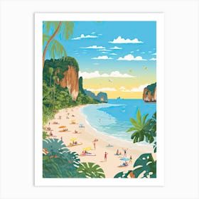 Railay Beach, Krabi, Thailand, Matisse And Rousseau Style 3 Art Print