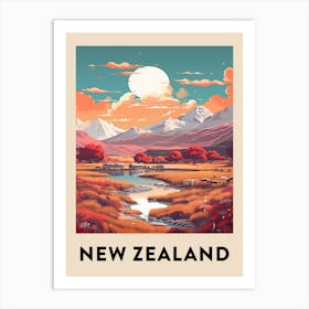 Vintage Travel Poster New Zealand 5 Art Print