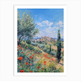 Poppies In Tuscany 3 Art Print