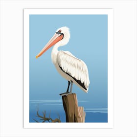 Minimalist Brown Pelican 4 Illustration Art Print