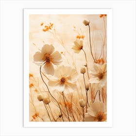 Boho Dried Flowers Cosmos 3 Art Print