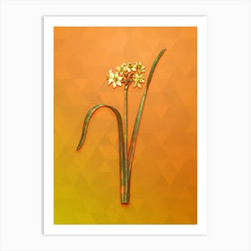 Vintage Cowslip Cupped Daffodil Botanical Art on Tangelo n.0862 Art Print