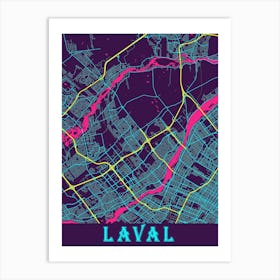 Laval Map Poster Art Print