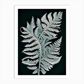 Silver Lace 4 Fern Vintage Botanical Poster Art Print