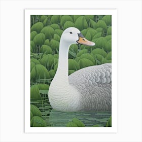 Ohara Koson Inspired Bird Painting Goose 1 Art Print