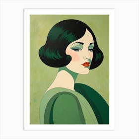 Lady In Green Art Print