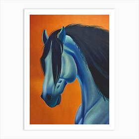 Blue Horse Art Print