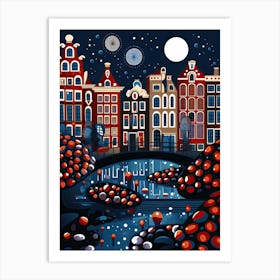 Amsterdam, Illustration In The Style Of Pop Art 4 Art Print