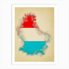 Luxembourg Flag Vintage Art Print