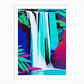 Waterfall Waterscape Colourful Pop Art 1 Art Print