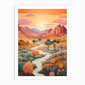 Cactus And Desert Painting 4 Art Print