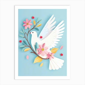 Dove With Flowers 7 Art Print