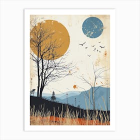 Autumn In The Mountains Minimalism Art Print